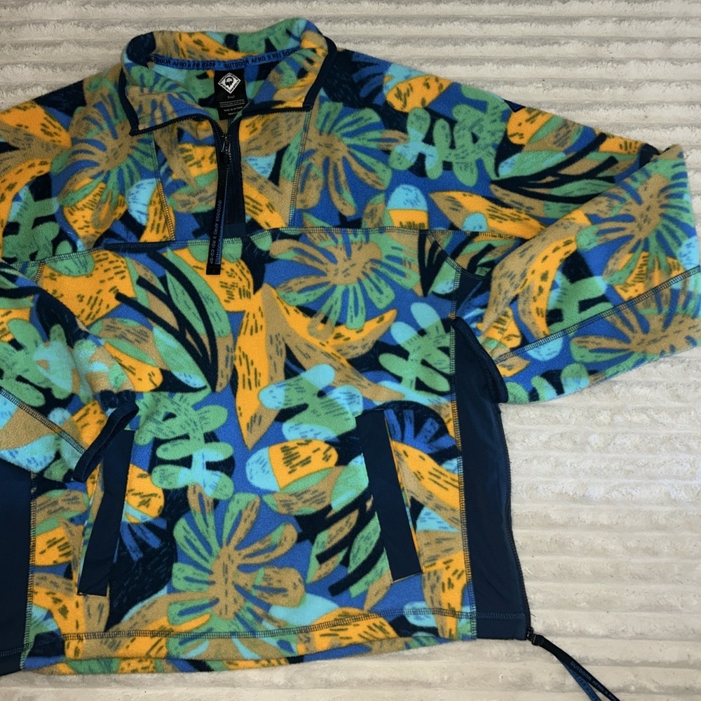 Outdoor Afro x REI Co-op Women's Floral Fleece 1/2 Zip Sweatshirt Small